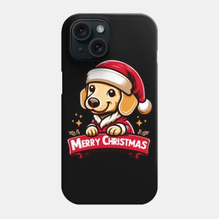 English cream dachshund merry christmas Phone Case