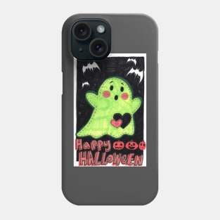 Happy Halloween Cute Green Ghost Doll Phone Case