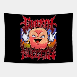 Chicken Nuggets Heavy Metal World Tour Band Food Lover Tapestry