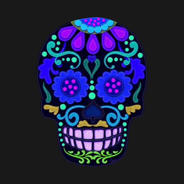 Day of the Dead | Sugar Skull | Felt Texture Style by CheriesArt