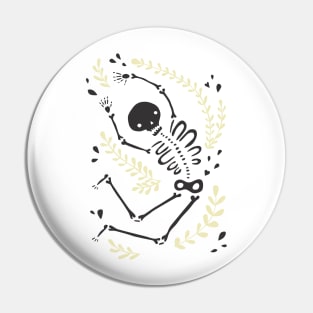 Falling Bones (yellow/black) Pin