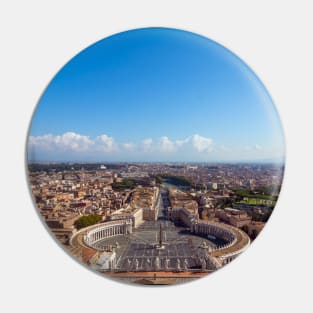 Copy of Rome, Italy. Famous Saint Peter's Square in Vatican and aerial view of the city. Pin