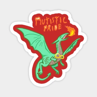 New Autistic Pride Dragon Magnet