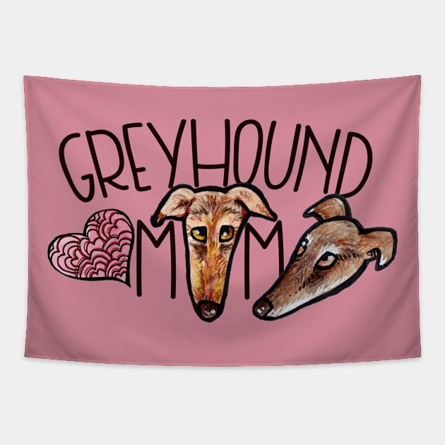 Greyhound Mom Tapestry by bubbsnugg