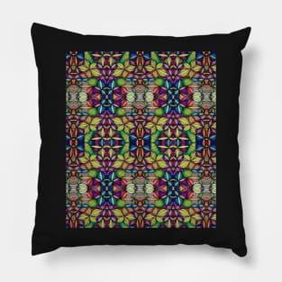 Stained Glass-like Op Art Pillow