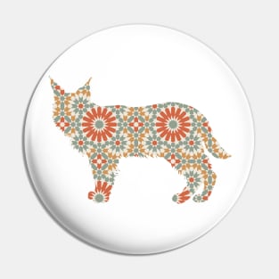 Fox Silhouette with Pattern Pin