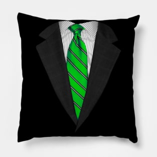 Green Suit Up! Realistic Suit and Tie Costume for Business Casual Pillow