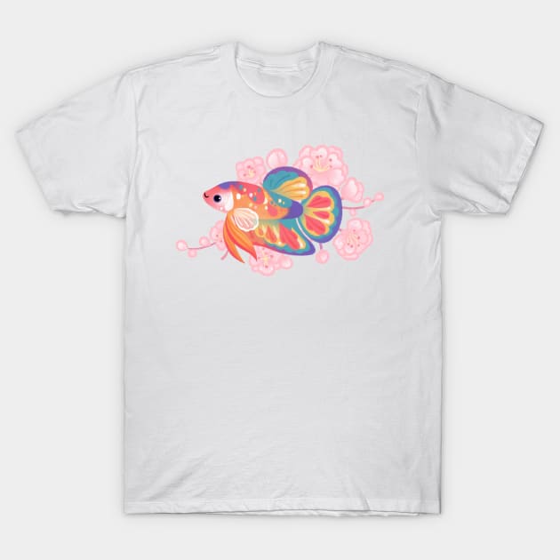 Siamese Fighting Fish T-shirt (Betta) - White Graphic Tee - Organic Cotton