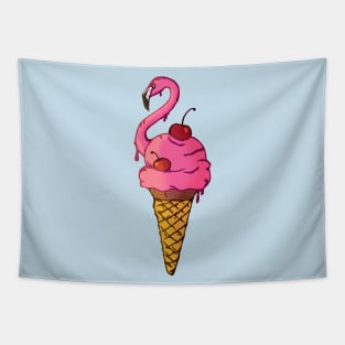 Great Flamingo Ice Cream Tapestry