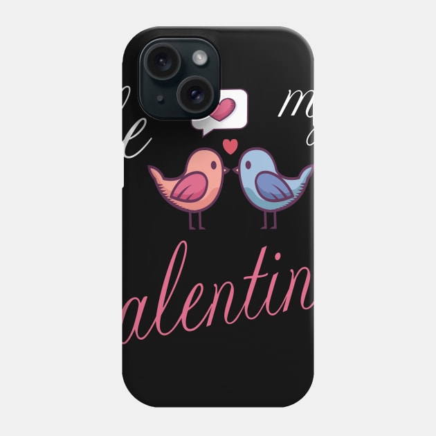 valentines day birds in love birdie couple gift Phone Case by Lomitasu
