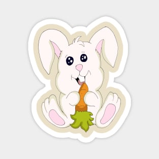 Cute Bunny With Carrot Magnet