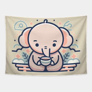 Elephant Kid Of Tea Tapestry