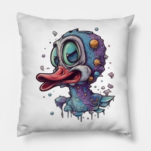 Trippy cartoon duck Pillow