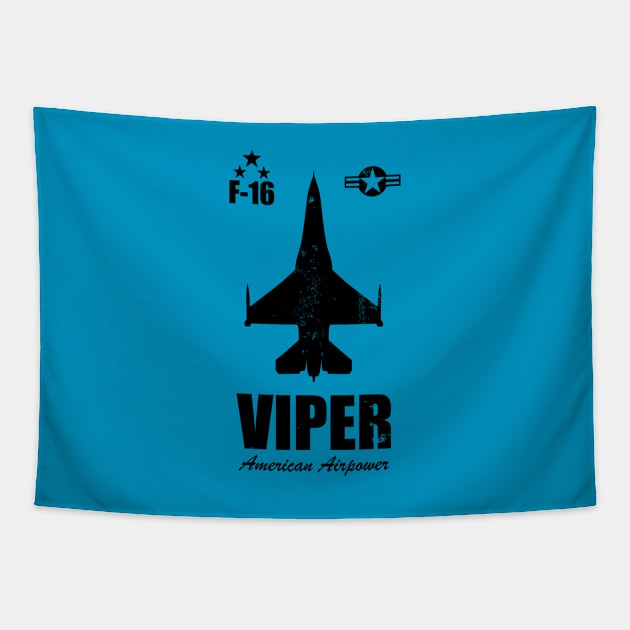 F-16 Viper (distressed) Tapestry by TCP