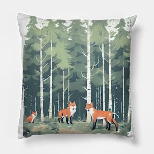 Foxes and Forest - Gift Pillow