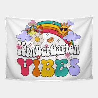 kindergarten Vibes - Kinder Team Retro 1st Day of School Tapestry