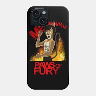 Paws of Fury Bruce Lee Cat Fist Of Fury Martial Arts Parody For Cat Lovers Phone Case