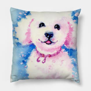 Bichon Frisé Watercolor Painting - Dog Lover Gifts Pillow