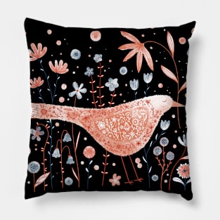 Apricot Bird Pillow