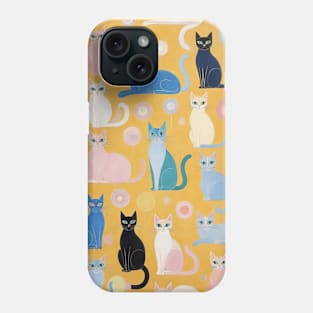 Hilma af Klint's Feline Kaleidoscope: Abstract Cat Symphony Phone Case