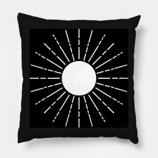 Black and white sun - monochromatic pattern for sophisticated vibes Pillow