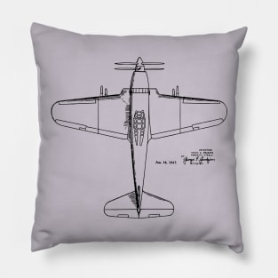 Aeroplane Print Patent Image Pillow