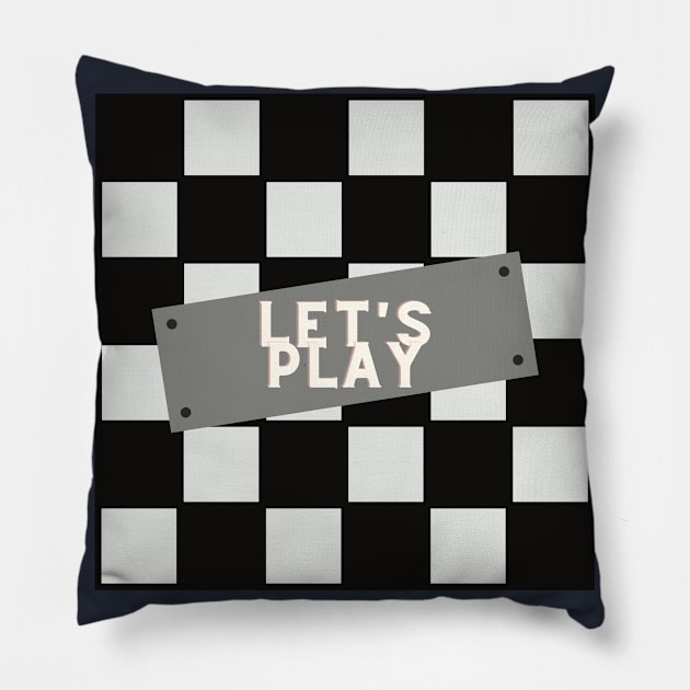 Let's Play - Chess Queens Gambit Pillow by Chessfluencer