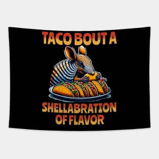 Cute Armadillo Eating Tacos For Cinco de Mayo Taco Bout Men Tapestry