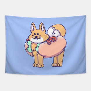 Shiba Inu Hot Dog Tapestry