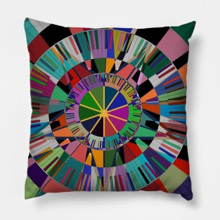 Psychedelic Piano Keyboard Geometric Pillow