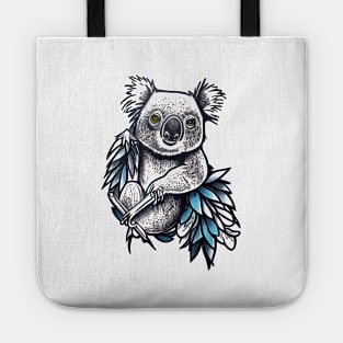 Koala Bear Wild Animal Nature Illustration Art Tattoo Tote