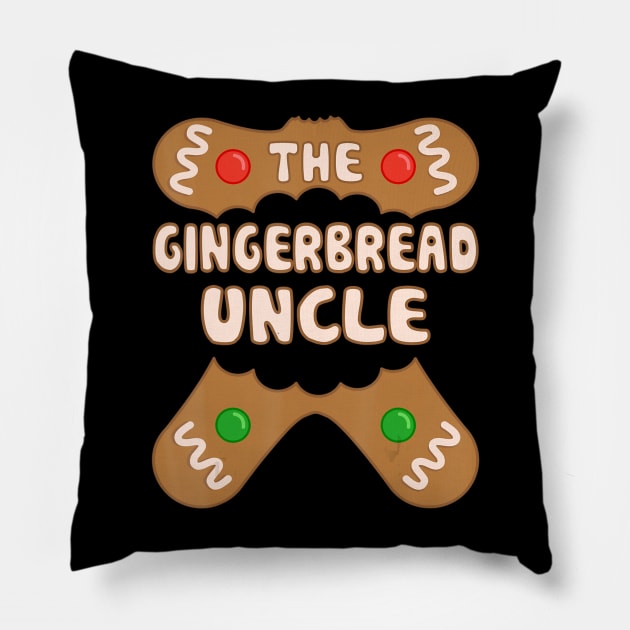 The Gingerbread Uncle Family Matching Group Christmas Pillow by Mitsue Kersting