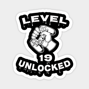 Level 19 Unlocked - Funny Mens 19th Birthday Gamer Magnet