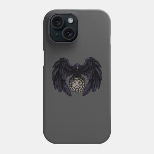 Raven Odin with Futhark and Vegvisir Phone Case