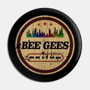 Graphic Bee Gees Name Retro Distressed Cassette Tape Vintage Pin