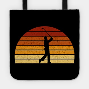 Vintage Sunset Golfing Gift For Golfers Tote