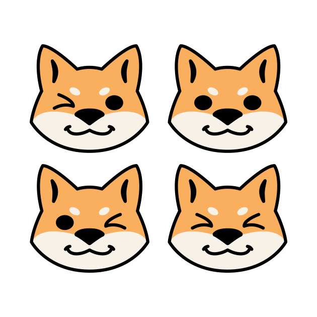 Four Red Shibas by kaeru