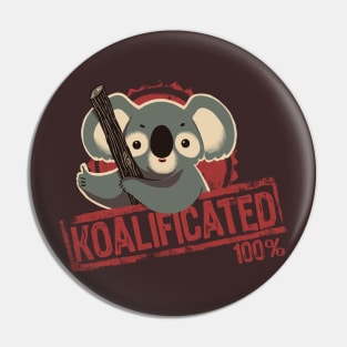 100% koalificated - Cute Koala Approves - Funny Seal of Approval Pin