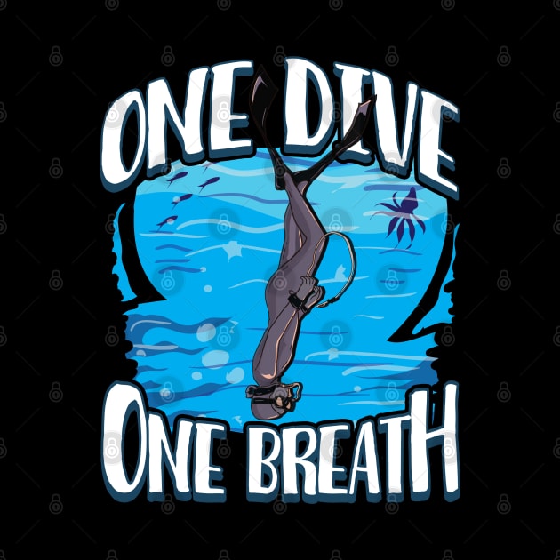 One Dive One Breath Apnea Free Dive Gifts Ocean Freediving by Proficient Tees