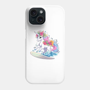 Surfing unicorn Phone Case