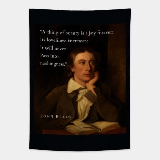 John Keats portrait and quote: 'Heard melodies are sweet, but those unheard are sweeter' Tapestry