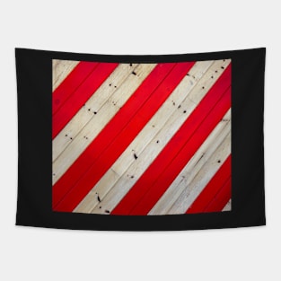 Red and White Planks Pattern Tapestry