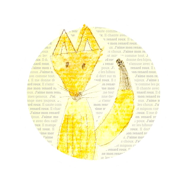 Naive Fox Drawing by 20thCenturyBlock