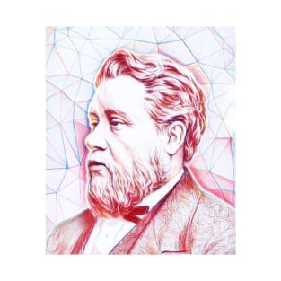 Charles Spurgeon Portrait | Charles Spurgeon Artwork | Line Art T-Shirt