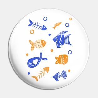 Blue and yellow tropical fishes Pin