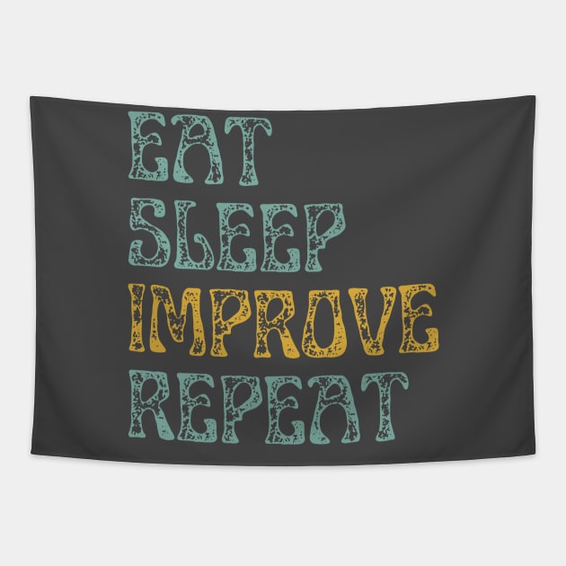 Eat Sleep Repeat Improvement Tapestry by Viz4Business