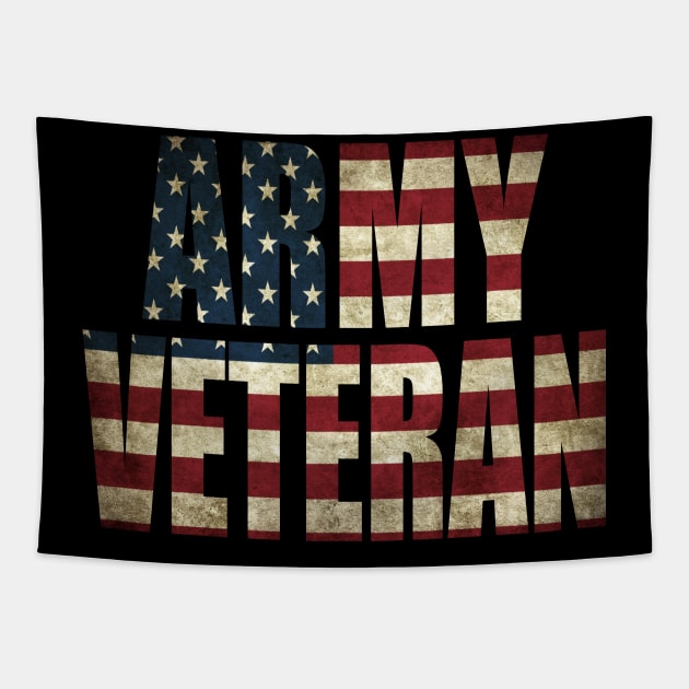 Army Veteran US American Flag Tapestry by Dirty Custard Designs 