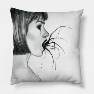 Ansekenamun - Horror art girl print Pillow