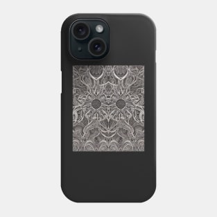 Grayscale Aesthetic Fractal Artwork - Black and White Abstract Artwork Phone Case