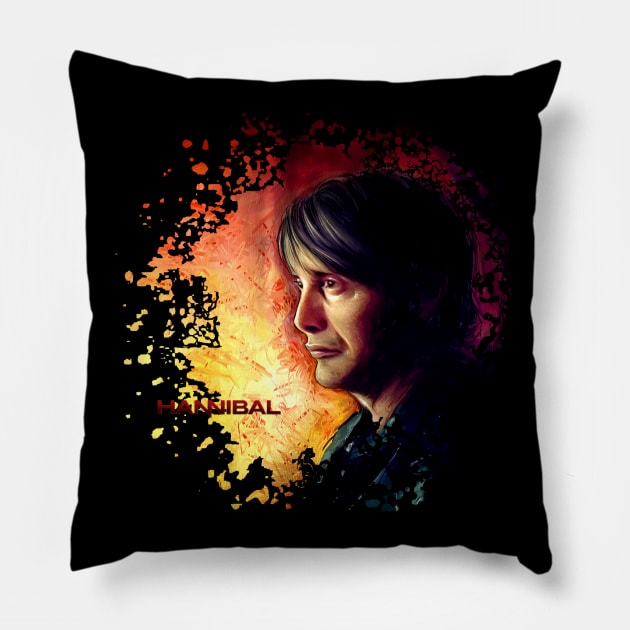 Hannibal Hellscape Pillow by dorihartley